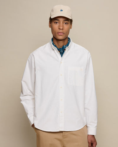 Merz b. Schwanen SHIRT19OX Button-Down Oxford Shirt - White