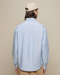 Merz b. Schwanen SHIRT19OX Button-Down Oxford Shirt - Light Blue / White