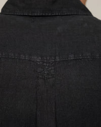 Merz b. Schwanen SHIRT20LI Relaxed Fit Linen Shirt - Deep Black