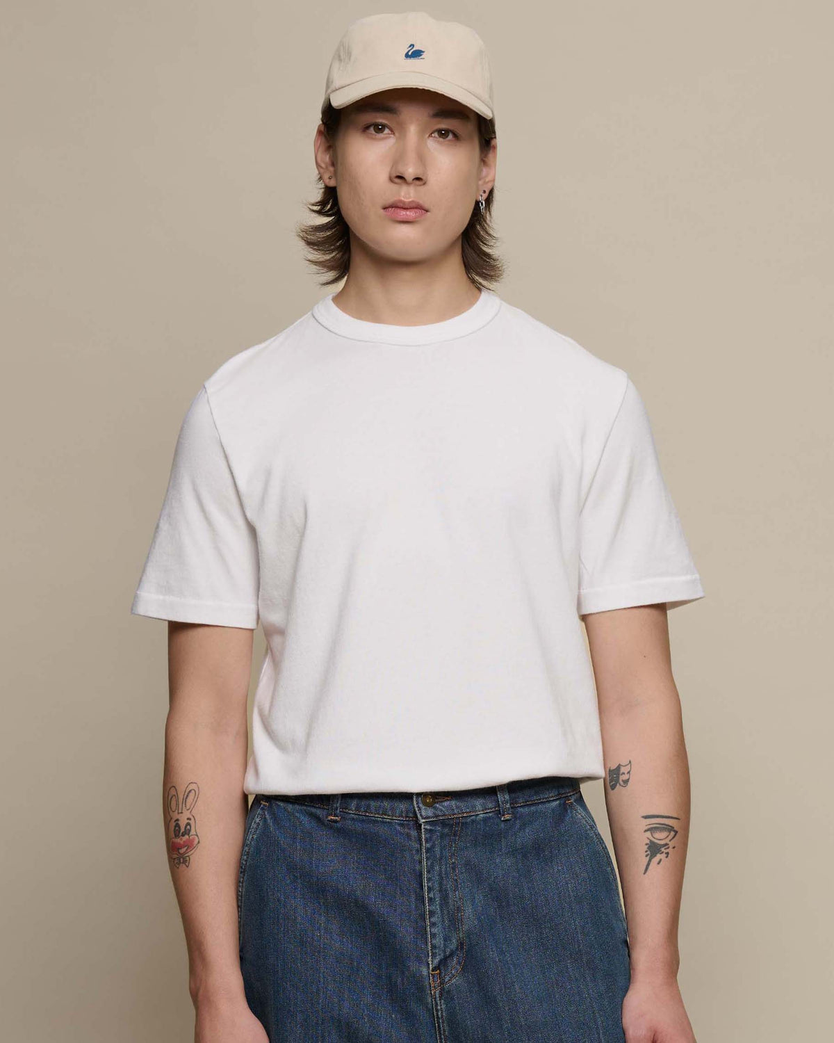 Merz b. Schwanen TEE03 7.4oz Authentic Jersey Relaxed Tee - Crisp White | Merz b. Schwanen T Shirts | Jeanstore