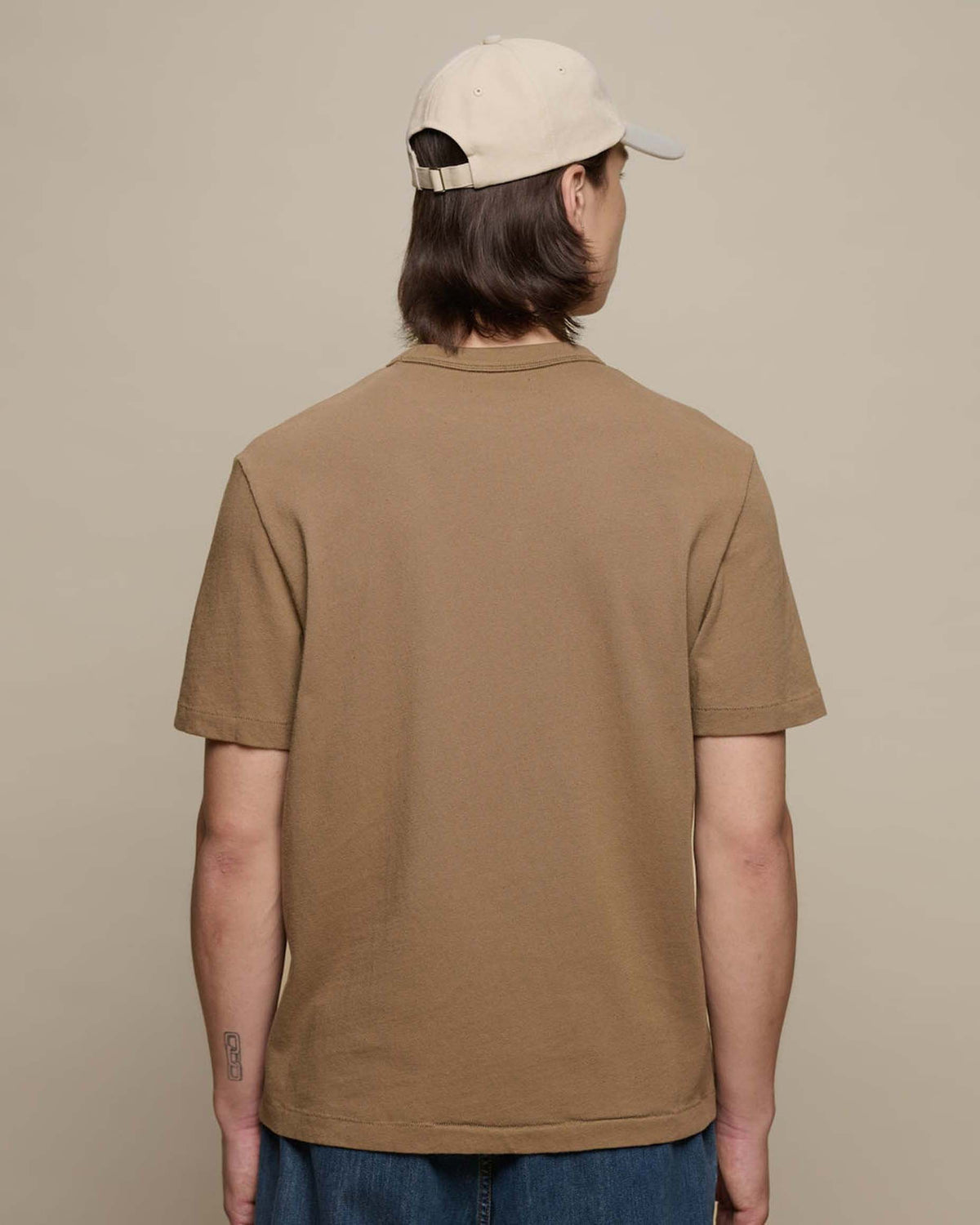 Merz b. Schwanen TEE03 7.4oz Authentic Jersey Relaxed Tee - Dusted Khaki | Merz b. Schwanen T Shirts | Jeanstore