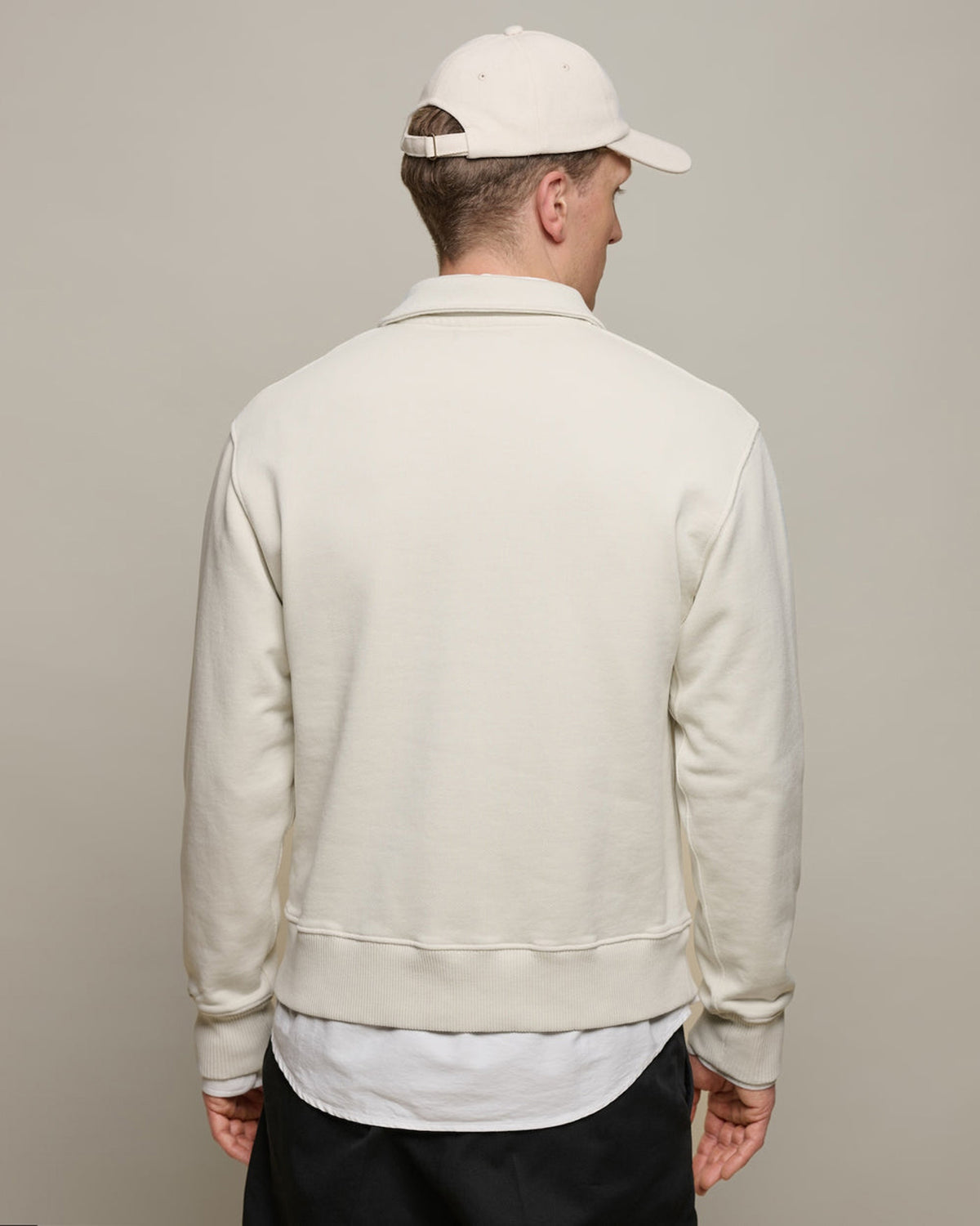 Merz b. Schwanen ZIP03 Polo Collared Half-Zip Cotton Sweatshirt - Nature