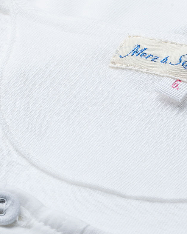 Merz b. Schwanen Good Originals 103 5.5oz Loopwheeled S/S Henley - White | Merz b. Schwanen T Shirts | JEANSTORE