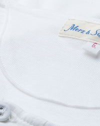 Merz b. Schwanen Good Originals 103 5.5oz Loopwheeled S/S Henley - White | Merz b. Schwanen T Shirts | JEANSTORE