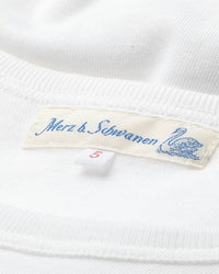 Merz b. Schwanen Good Originals 4.6oz 1950s L/S Loopwheeled Tee - White | Merz b. Schwanen T Shirts | JEANSTORE