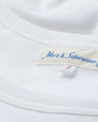 Merz b. Schwanen 215 7.2oz Classic Fit Loopwheeled Tee - White | Merz b. Schwanen T Shirts | JEANSTORE