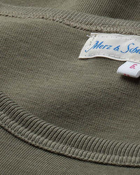 Merz b. Schwanen Good Originals 4.6oz 1950s Loopwheeled Tee - Army | Merz b. Schwanen T Shirts | JEANSTORE