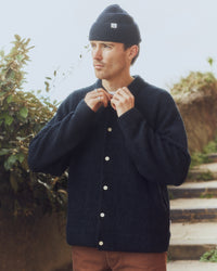 Merz b. Schwanen MWBN06 Merino Wool Waffle Beanie - Dark Navy