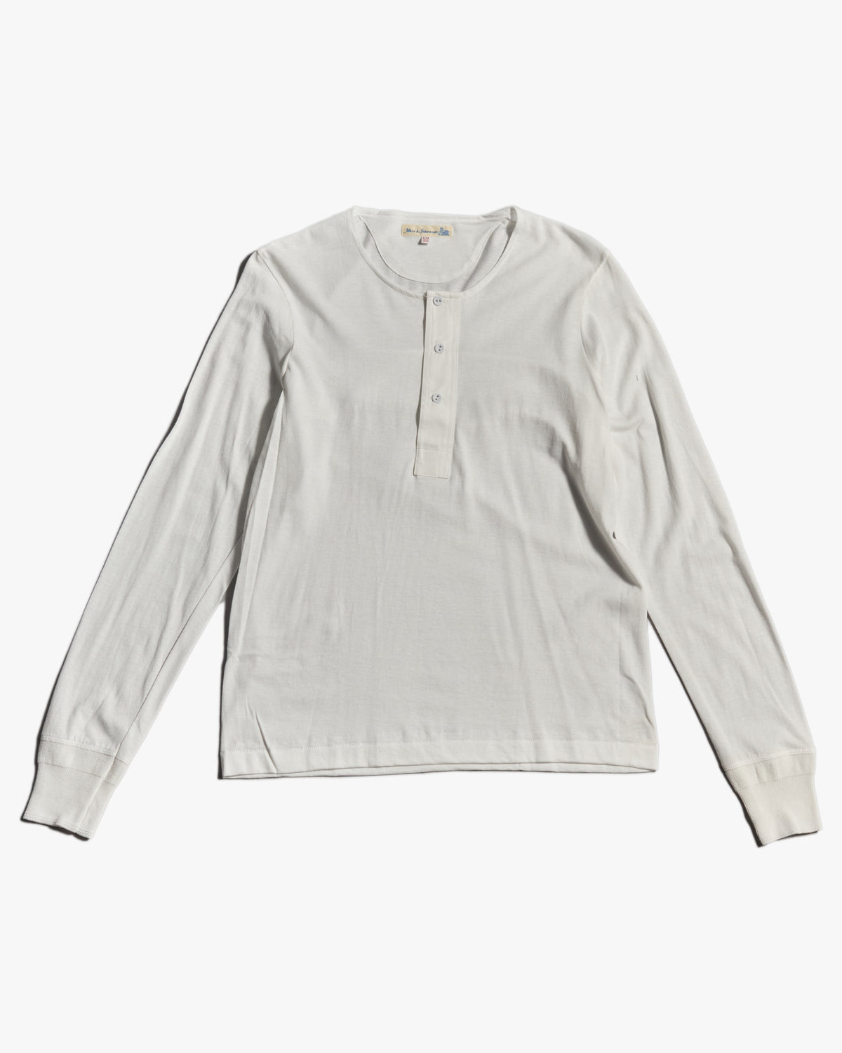 Merz b. Schwanen 102 4.6oz Loopwheeled Henley - White