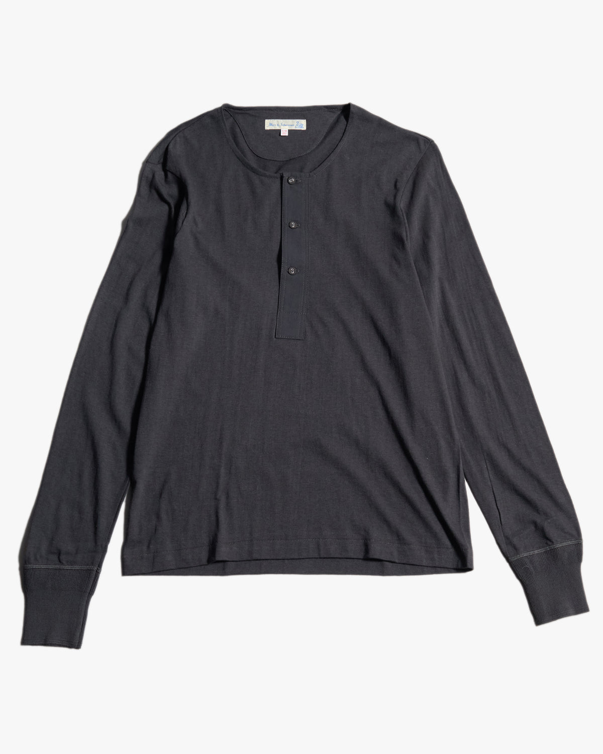 Merz b. Schwanen Originals 102 Loopwheeled Henley - Charcoal | Merz b. Schwanen T Shirts | Jeanstore