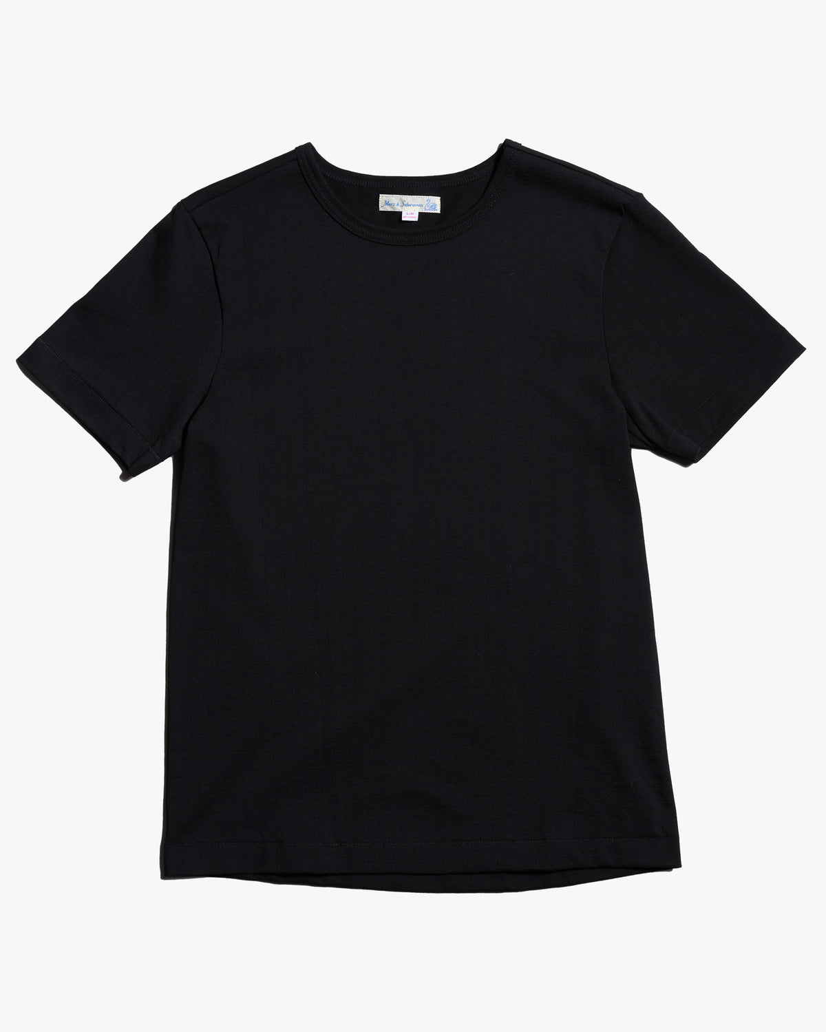 Merz b. Schwanen 215 7.2oz Classic Fit Loopwheeled Tee - Deep Black