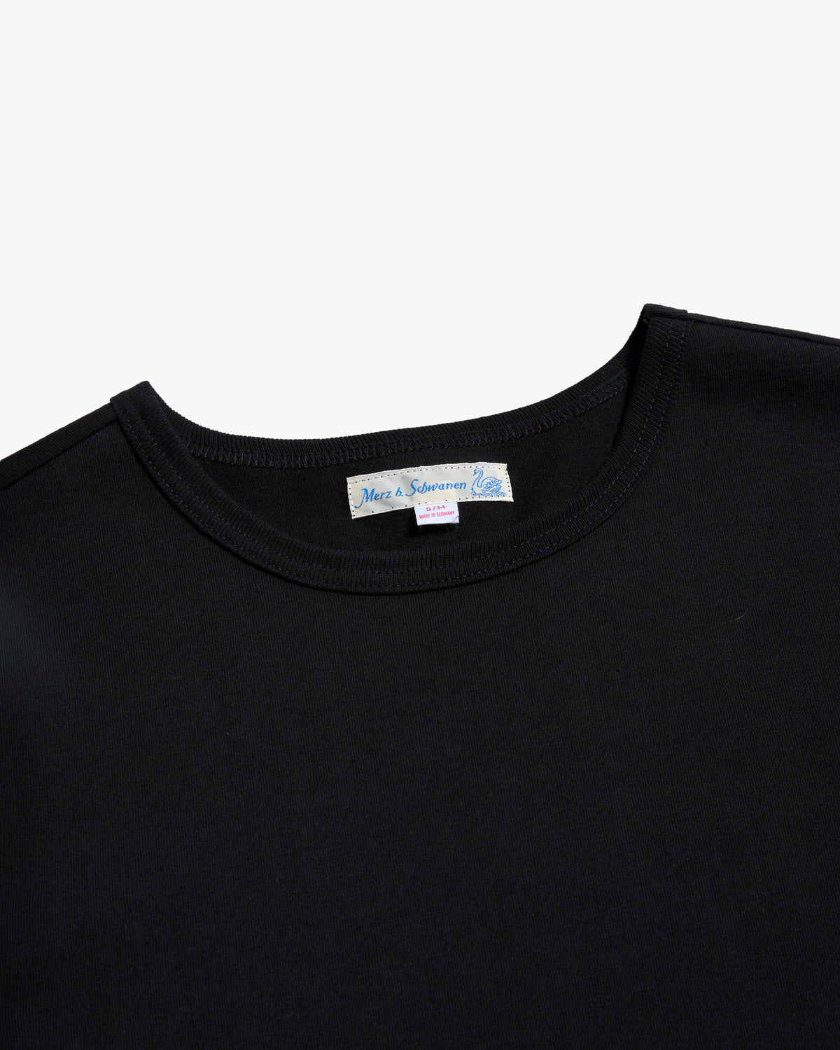 Merz b. Schwanen 215 7.2oz Classic Fit Loopwheeled Tee - Deep Black