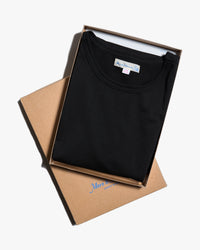 Merz b. Schwanen 215 7.2oz Classic Fit Loopwheeled Tee - Deep Black
