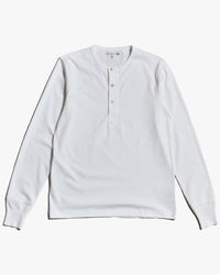 Merz b. Schwanen 2M06 6.8oz Classic Fit Sturdy Jersey L/S Henley - White