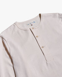 Merz b. Schwanen 2M06 6.8oz Classic Fit Sturdy Jersey L/S Henley - Nature