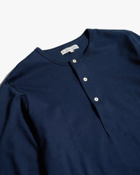 Merz b. Schwanen Originals 2M06 Classic Fit Sturdy Jersey L/S Henley - Ink Blue | Merz b. Schwanen T Shirts | Jeanstore