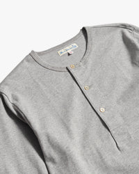 Merz b. Schwanen Originals 2M06 Classic Fit Sturdy Jersey L/S Henley - Grey Melange
