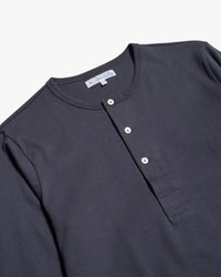 Merz b. Schwanen 2M06 6.8oz Classic Fit Sturdy Jersey L/S Henley - Charcoal | Merz b. Schwanen T Shirts | JEANSTORE