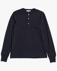 Merz b. Schwanen 2M06 6.8oz Classic Fit Sturdy Jersey L/S Henley - Deep Black