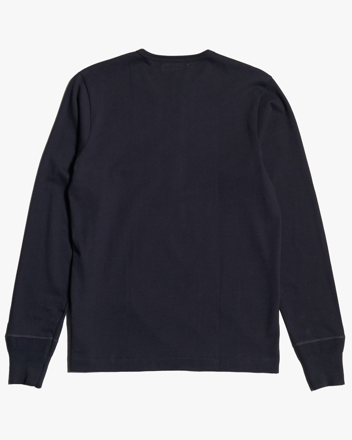 Merz b. Schwanen 2M06 6.8oz Classic Fit Sturdy Jersey L/S Henley - Deep Black