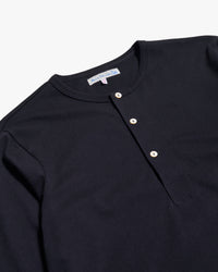 Merz b. Schwanen 2M06 6.8oz Classic Fit Sturdy Jersey L/S Henley - Deep Black