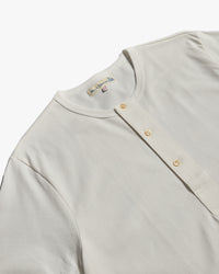 Merz b. Schwanen 2M07 6.8oz Refined S/S Henley - White