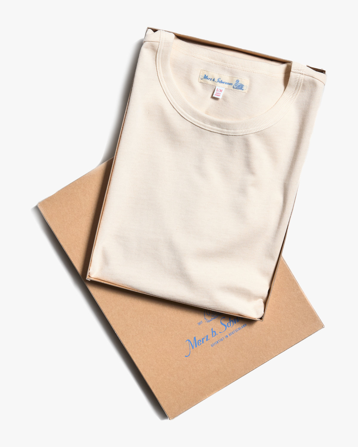 Merz b. Schwanen 2M15 6.8oz Classic Fit Sturdy Jersey Tee - Nature