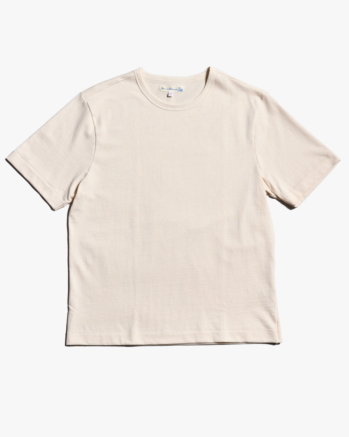 Merz b. Schwanen 2M15C Cropped Classic Fit 6.8oz Sturdy Jersey Tee - Nature