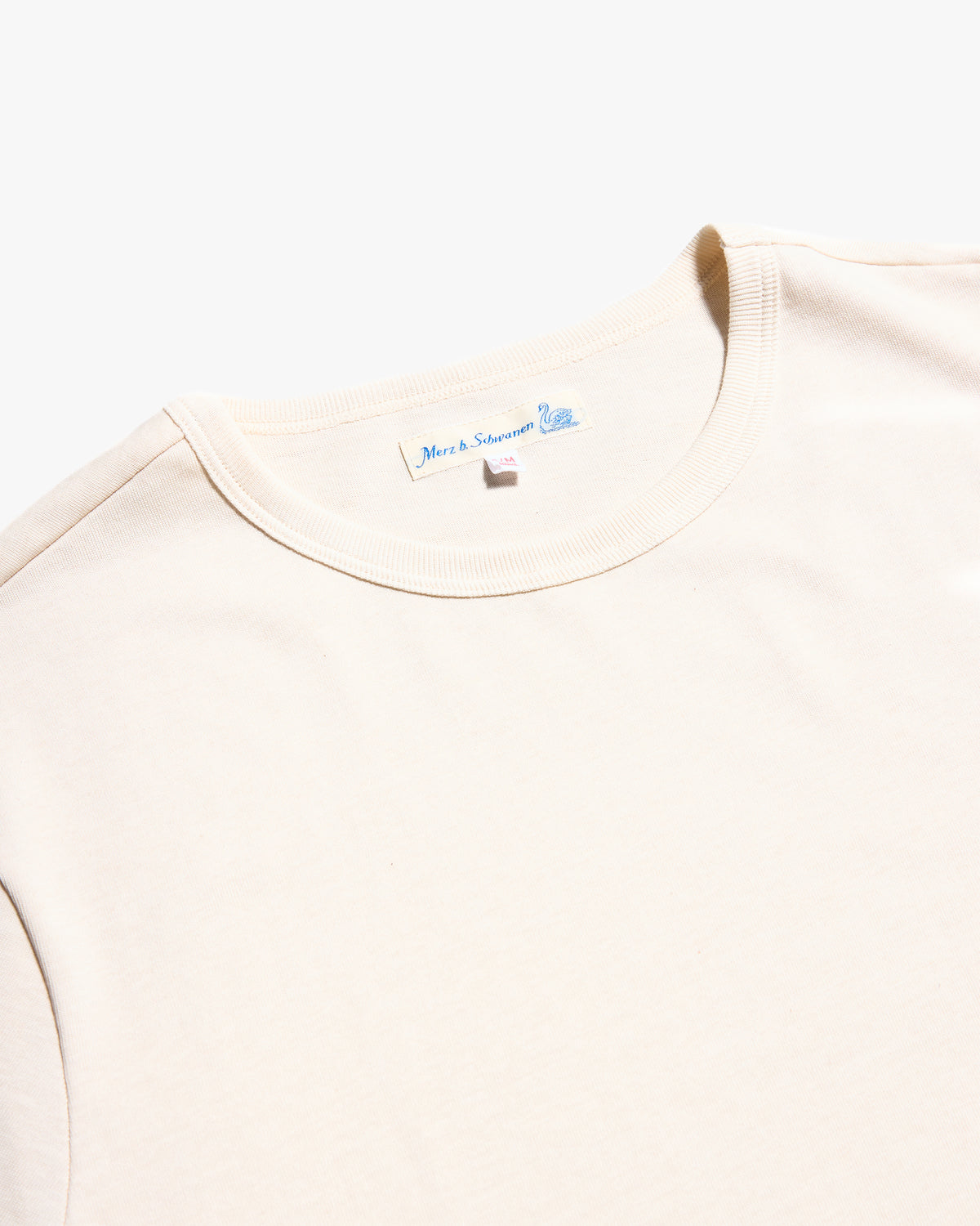 Merz b. Schwanen 2M15C Cropped Classic Fit 6.8oz Sturdy Jersey Tee - Nature