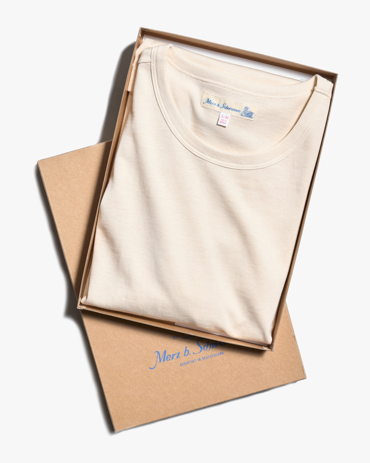 Merz b. Schwanen 2M15C Cropped Classic Fit 6.8oz Sturdy Jersey Tee - Nature