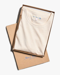 Merz b. Schwanen 2M15C Cropped Classic Fit 6.8oz Sturdy Jersey Tee - Nature