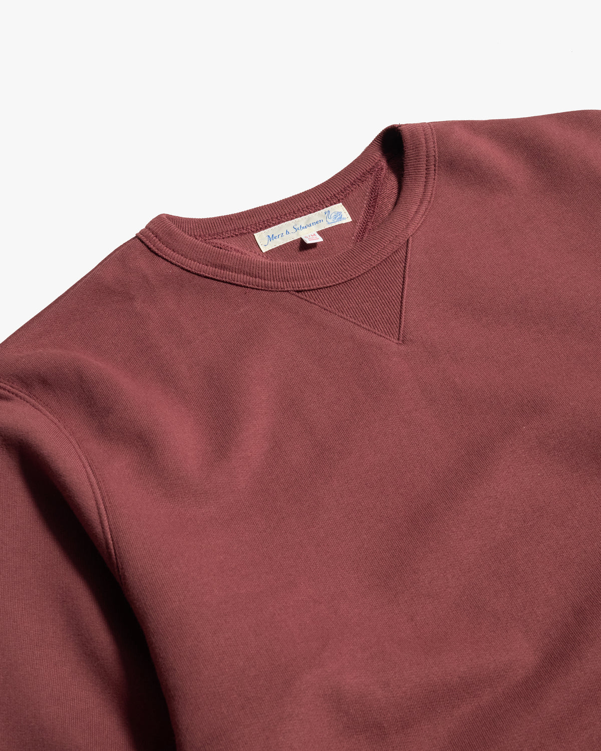 Merz b. Schwanen Originals 3M46 Vintage Loopback Fleece Sweatshirt - Burgundy