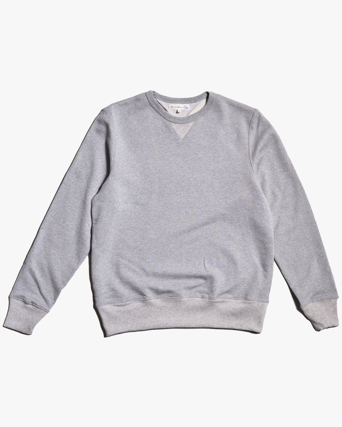 Merz b. Schwanen 3M46 10oz Vintage Loopback Fleece Sweatshirt - Grey Melange