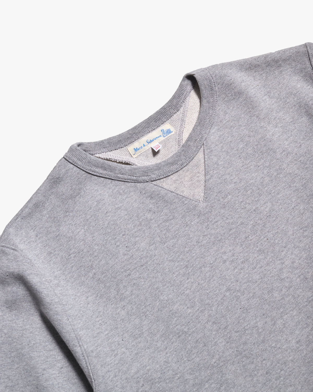 Merz b. Schwanen 3M46 10oz Vintage Loopback Fleece Sweatshirt - Grey Melange