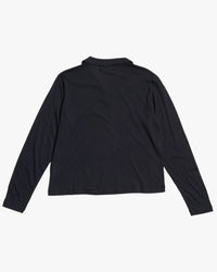 Merz b. Schwanen CASHPL01 Premium Cotton & Cashmere L/S Polo Shirt - Deep Black