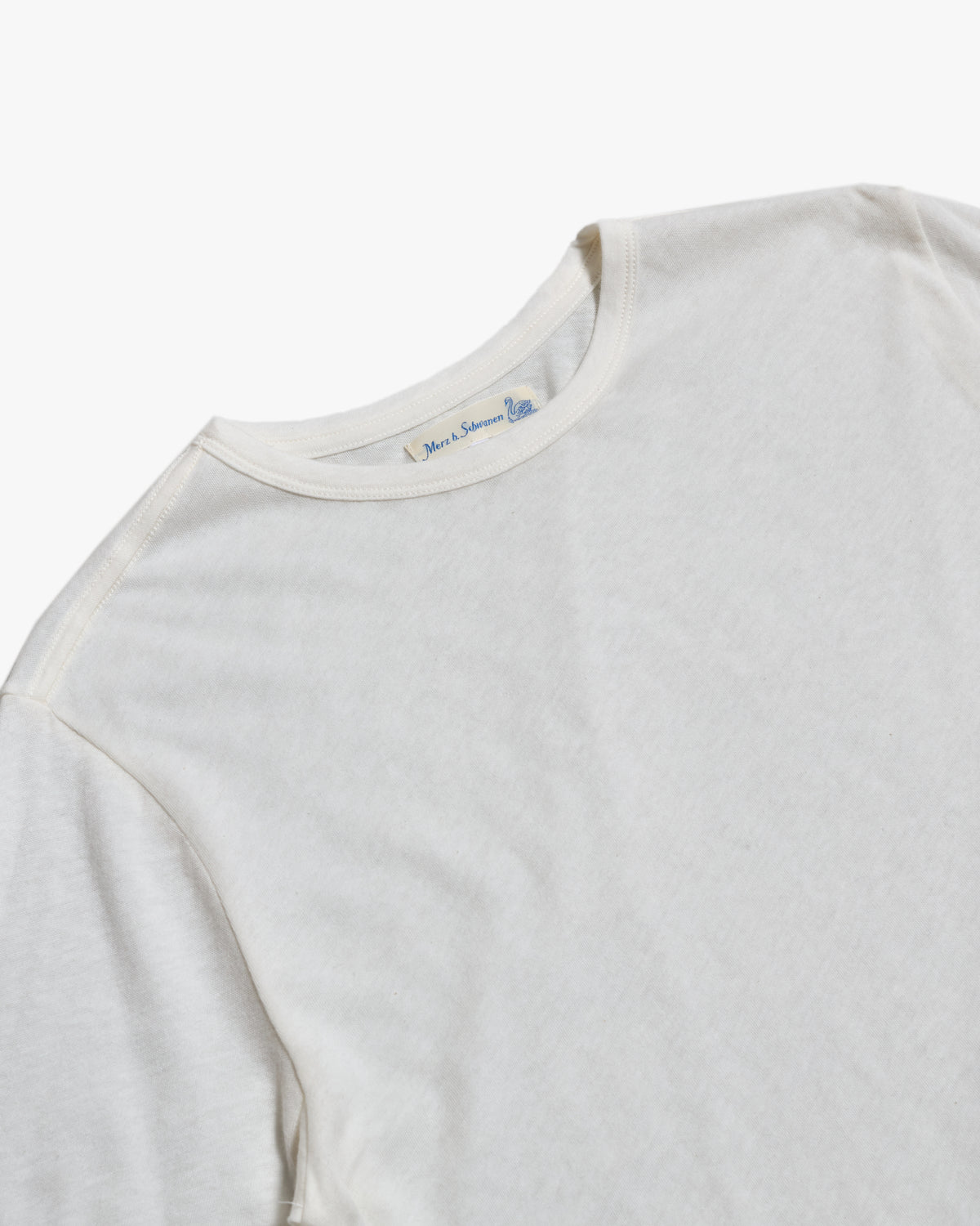 Merz b. Schwanen CASHTEE01 Premium Cotton & Cashmere Tee - Nature | Merz b. Schwanen T Shirts | JEANSTORE
