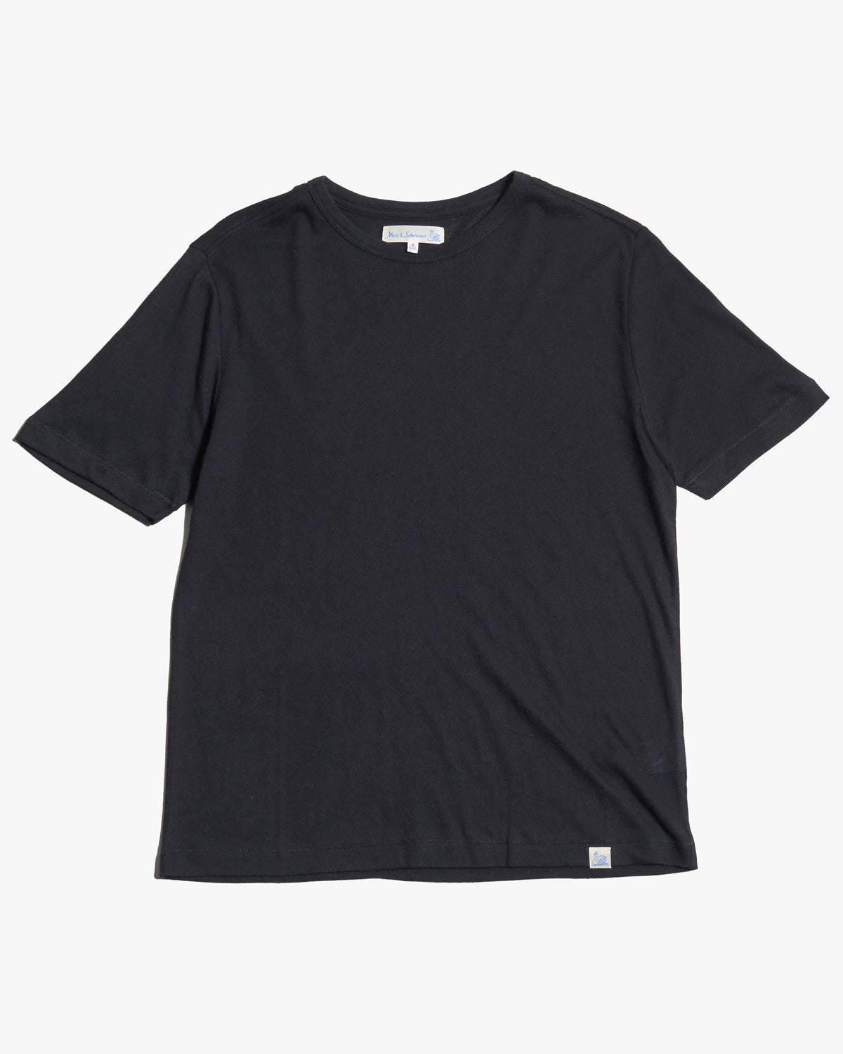 Merz b. Schwanen CASHTEE01 Premium Cotton & Cashmere Tee - Deep Black