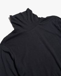 Merz b. Schwanen CASHTL01 Premium Cotton & Cashmere Turtleneck - Deep Black