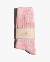 Merz b. Schwanen GS07 Melange Cotton Socks - Peach / Nature | Merz b. Schwanen Socks | JEANSTORE
