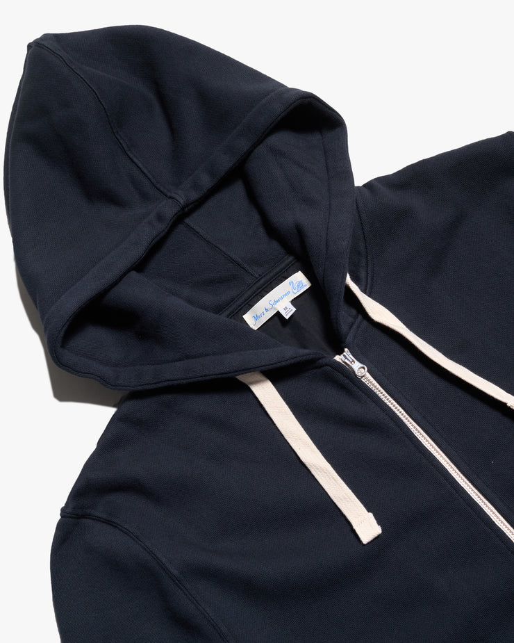 Merz b. Schwanen Good Basics HDJKT02 11oz Vintage Fleece Hooded Zip Jacket - Charcoal