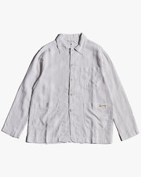 Merz b. Schwanen JKT05LI Workers Linen Jacket - Light Stone