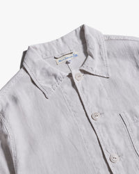 Merz b. Schwanen JKT05LI Workers Linen Jacket - Light Stone
