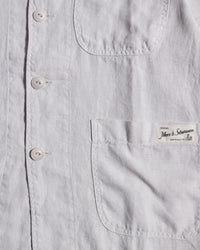 Merz b. Schwanen JKT05LI Workers Linen Jacket - Light Stone