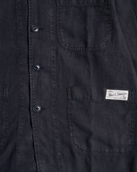 Merz b. Schwanen JKT05LI Workers Linen Jacket - Deep Black | Merz b. Schwanen Jackets & Coats | JEANSTORE