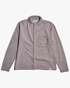Merz b. Schwanen KNITSHIRT06 Merino Wool Silk & Cashmere L/S Shirt - Faded Grain