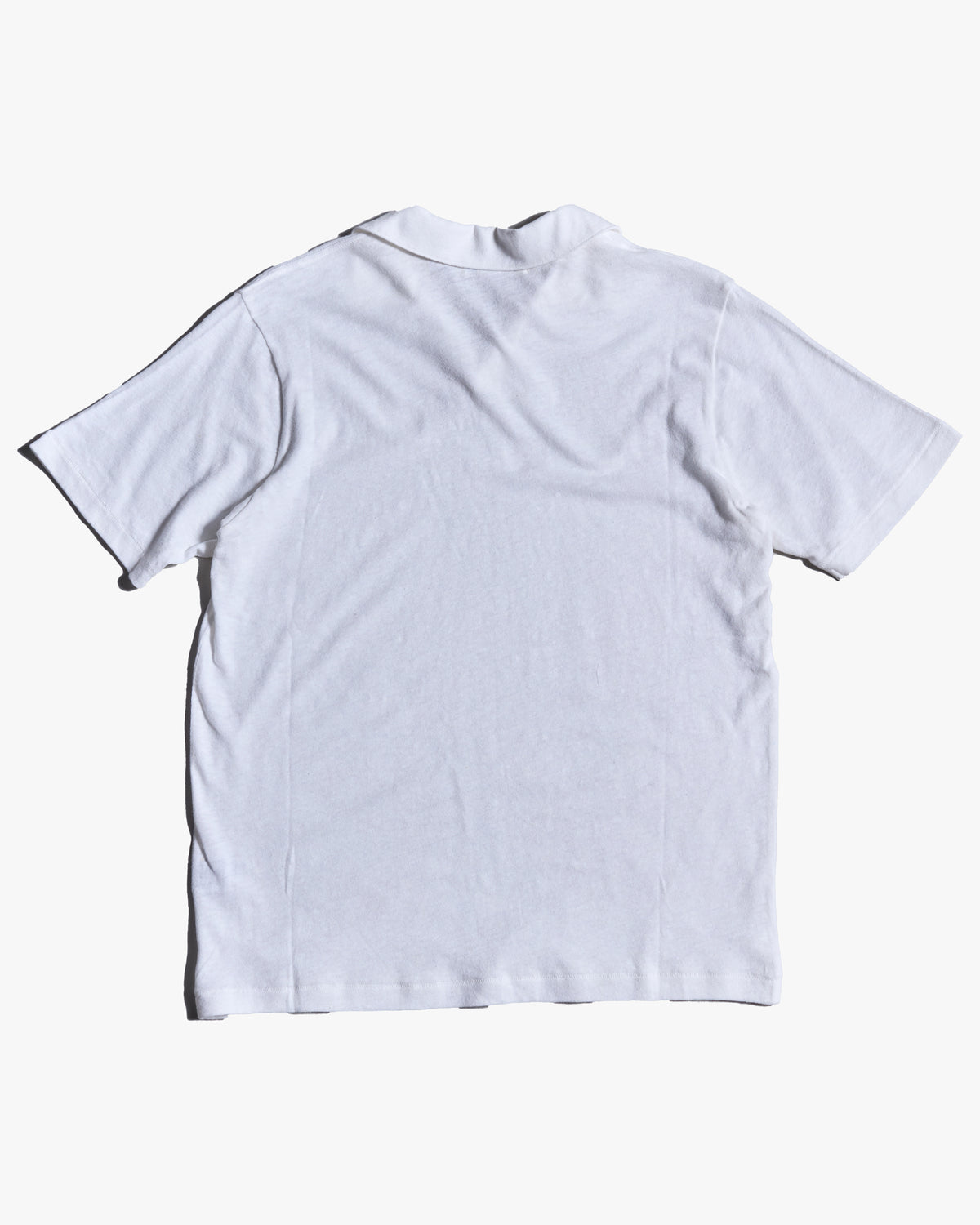 Merz b. Schwanen LINEN02 Relaxed Linen-Cotton Polo Shirt - White | Merz b. Schwanen Polo Shirts | JEANSTORE