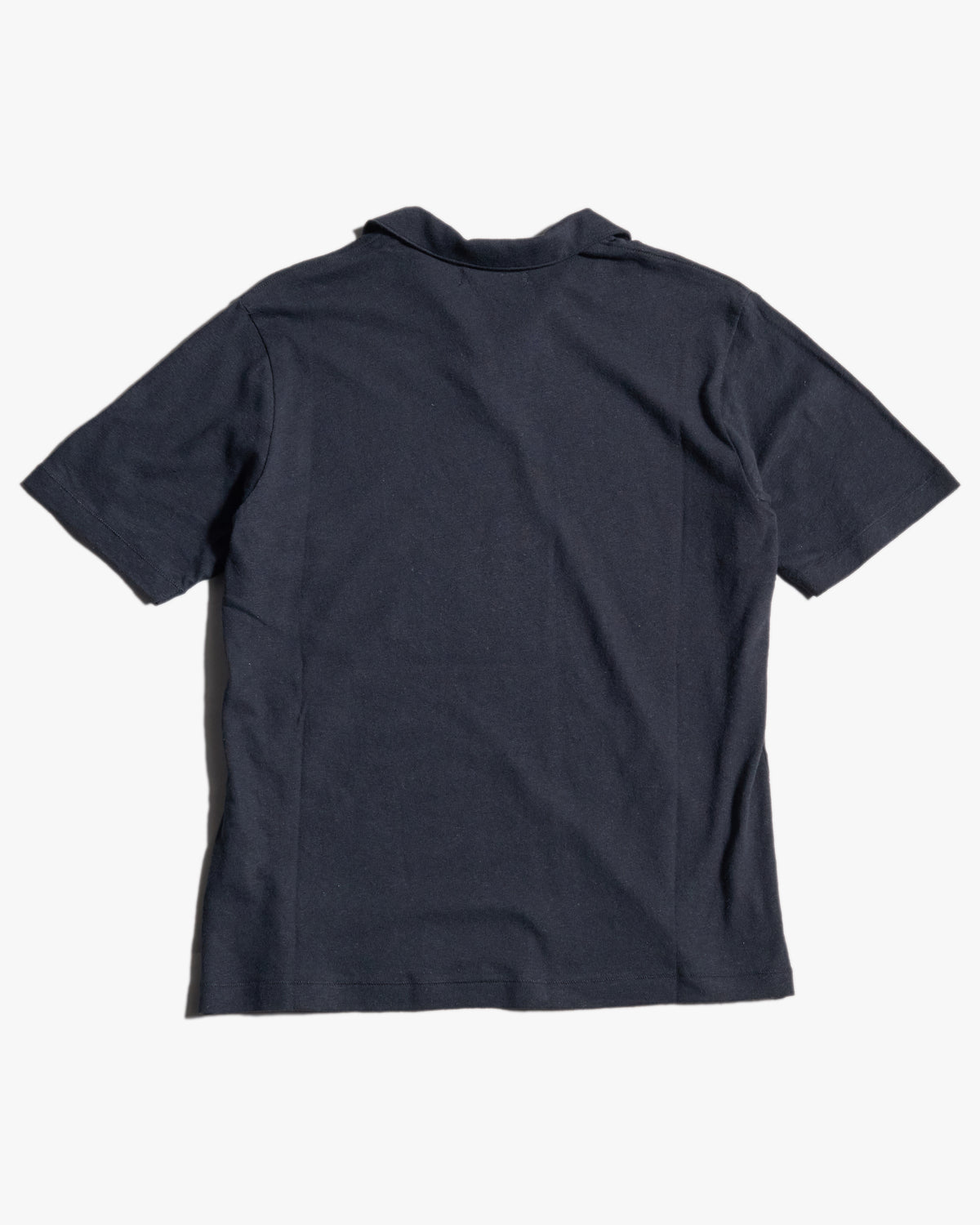 Merz b. Schwanen LINEN02 Relaxed Linen-Cotton Polo Shirt - Deep Black | Merz b. Schwanen Polo Shirts | JEANSTORE