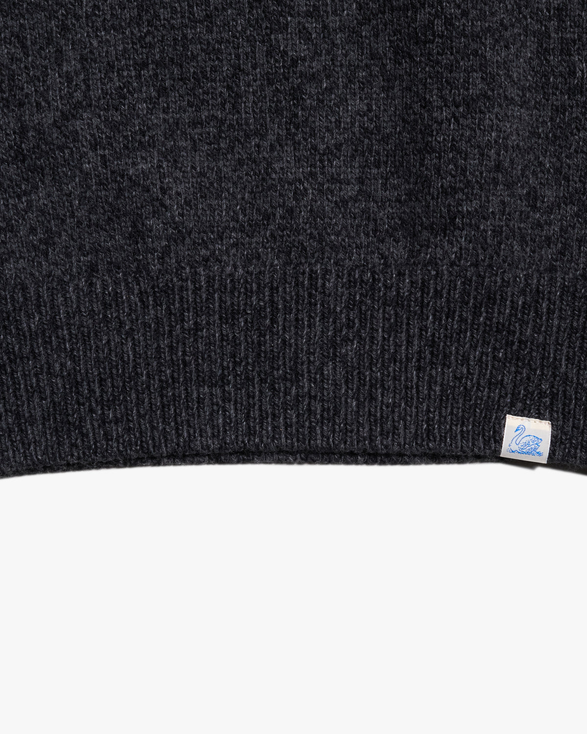 Merz b. Schwanen Good Basics LOCC01 Merino Wool & Cashmere Relaxed Pullover - Grey Melange / Black