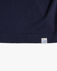 Merz b. Schwanen MERINOTEE01 Knitted Merino Wool Tee - Dark Navy