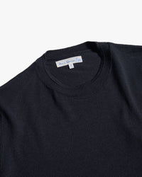 Merz b. Schwanen MERINOTEE01 Knitted Merino Wool Tee - Deep Black